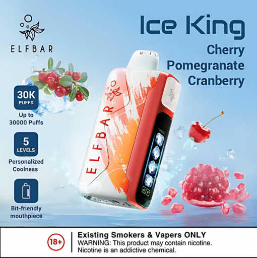 ElfBar Ice King 30k Puffs 拋棄式電子煙 五檔涼度調節 大容量一次性電子煙：圖片 3